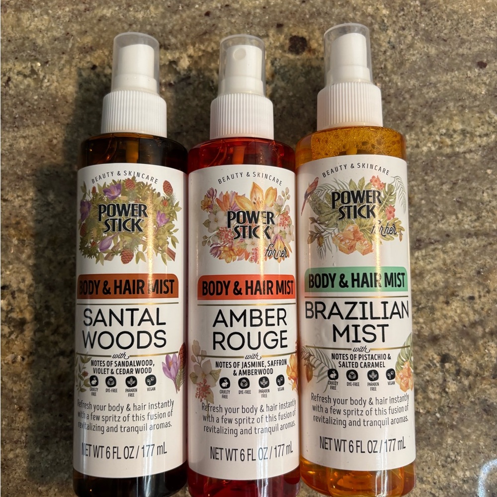 Body & Hair Mist Set - Santal Woods, Amber Rouge, Brazilian Mist